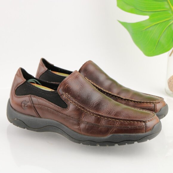 Timberland Mens Mt Kisco Loafer Size 9.5 Brown Leather Driving Slip On Lug Shoe main image 5